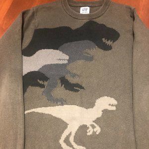 GAP KIDS DINOSAUR KNIT SWEATER SIZE MEDIUM